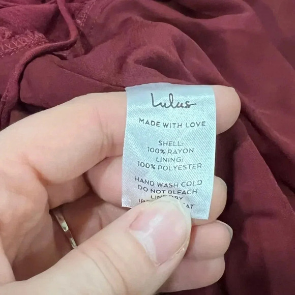 Lulus Burgundy Heart of Marigold Wrap Maxi Dress L - Picture 5 of 5